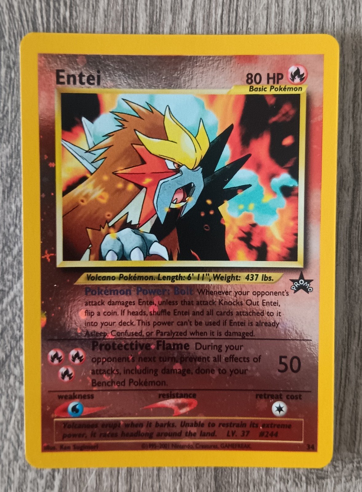Entei cosmos rev.holo promo Wizard Black Star, Hobby en Vrije tijd, Verzamelkaartspellen | Pokémon, Ophalen of Verzenden, Zo goed als nieuw