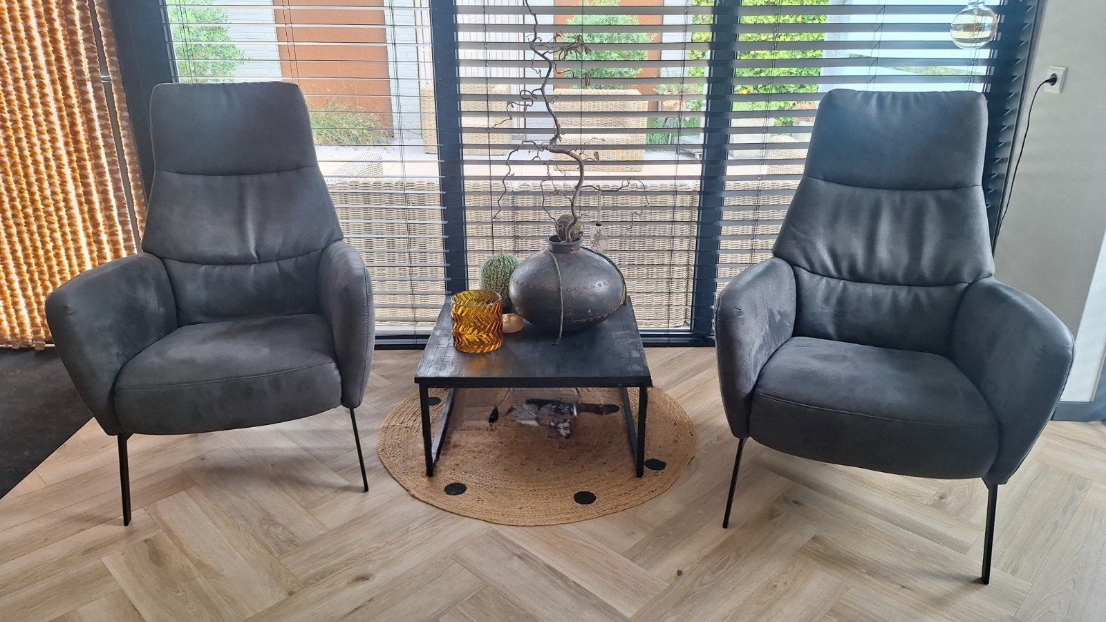 Stijlvolle grijze fauteuils- Zo goed als nieuw, Modern, Comfortabel, 75 tot 100 cm, Ophalen of Verzenden, Zo goed als nieuw