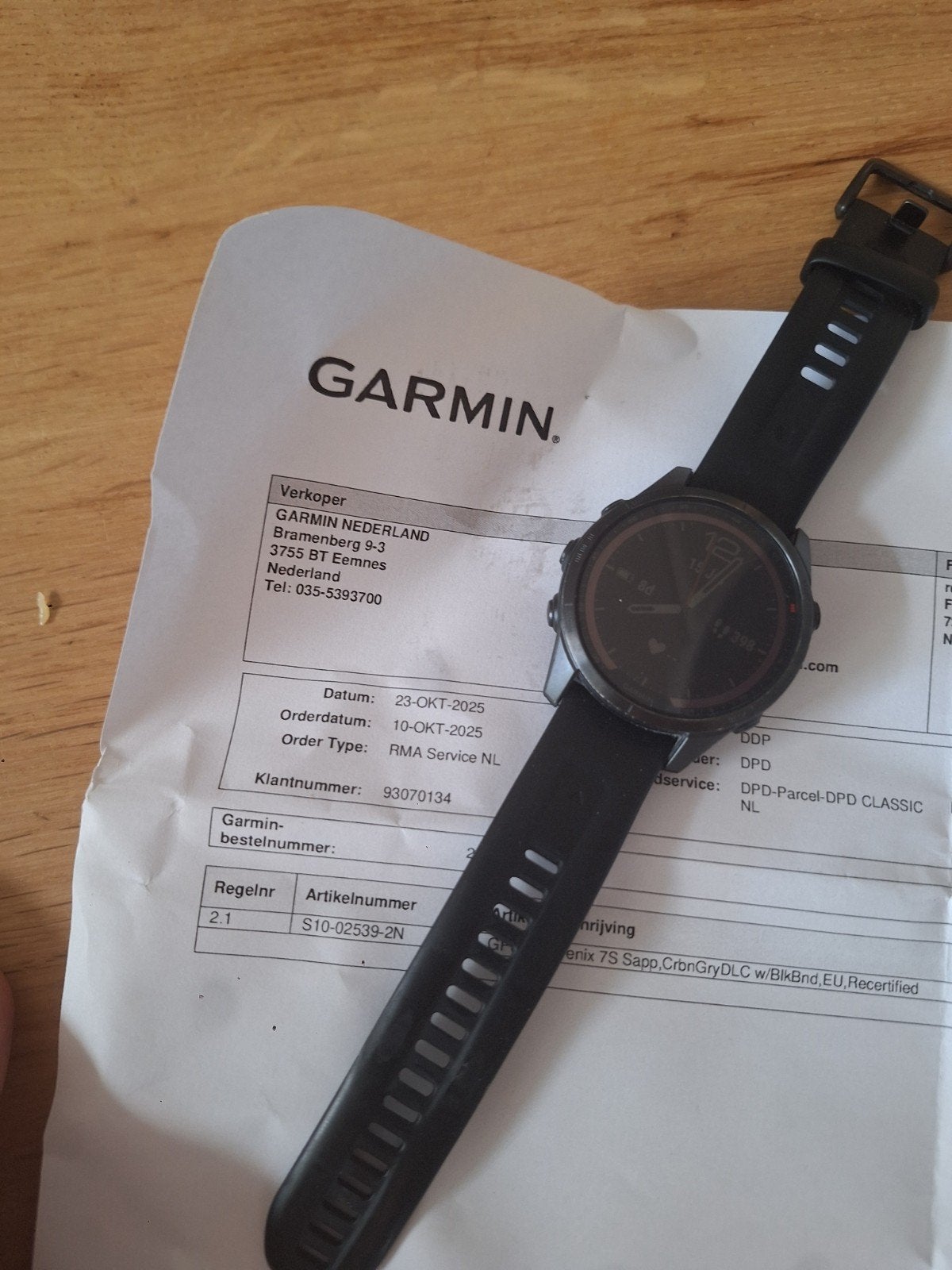 Garmin Fenix 7S Sapphire Solar - Zo goed als nieuw, Zwart, Garmin, Ophalen of Verzenden, Zo goed als nieuw