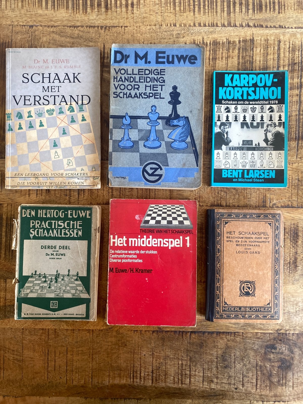 Vintage Schaakboeken Collectie - Dr. M. Euwe e.a., Ophalen of Verzenden, Gelezen, Nederland