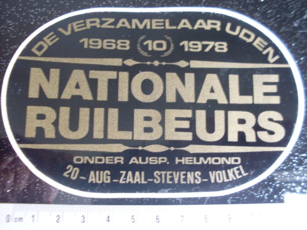 sticker de verzamelaar uden 1978 nationale ruilbeurs volkel, Verzenden, Zo goed als nieuw, Bedrijf of Vereniging