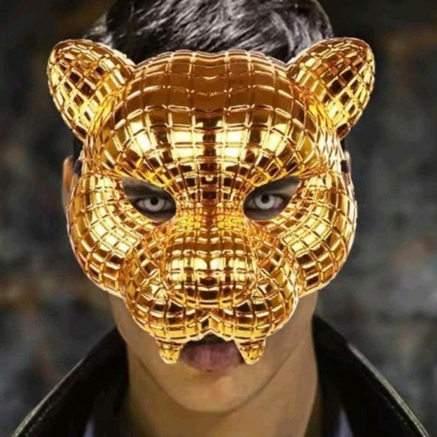 gouden luipaard masker squid game vip NIEUW, Ophalen of Verzenden, Nieuw, Halloween of Griezel