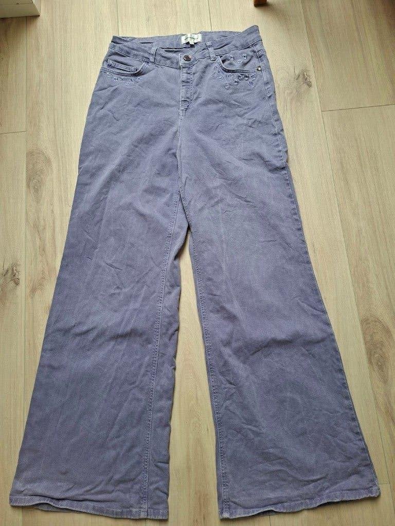 Fabienne Chapot flared broek met borduursels - maat W31 L32, Kleding | Dames, Maat 38/40 (M), Paars, Ophalen of Verzenden, Fabienne Chapot