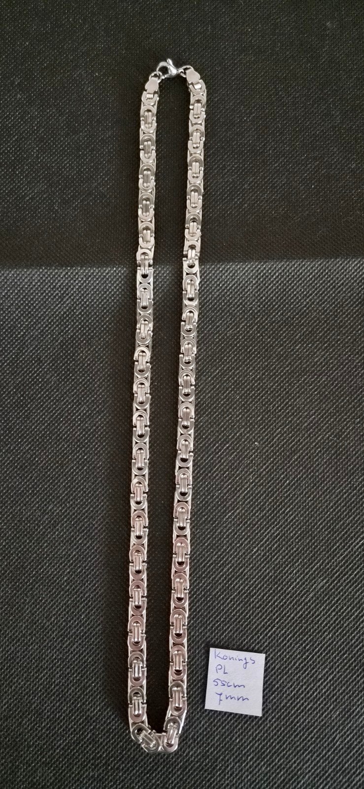 Stoere Koningsketting 55cm 7mm, Sieraden, Tassen en Uiterlijk, Kettingen, Ophalen of Verzenden, Nieuw, Zilver, Overige materialen