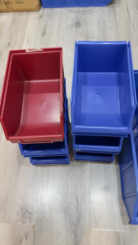 Handige Opbergboxen - Blauw en Rood, Ophalen, Gebruikt, Minder dan 50 cm, Minder dan 40 cm