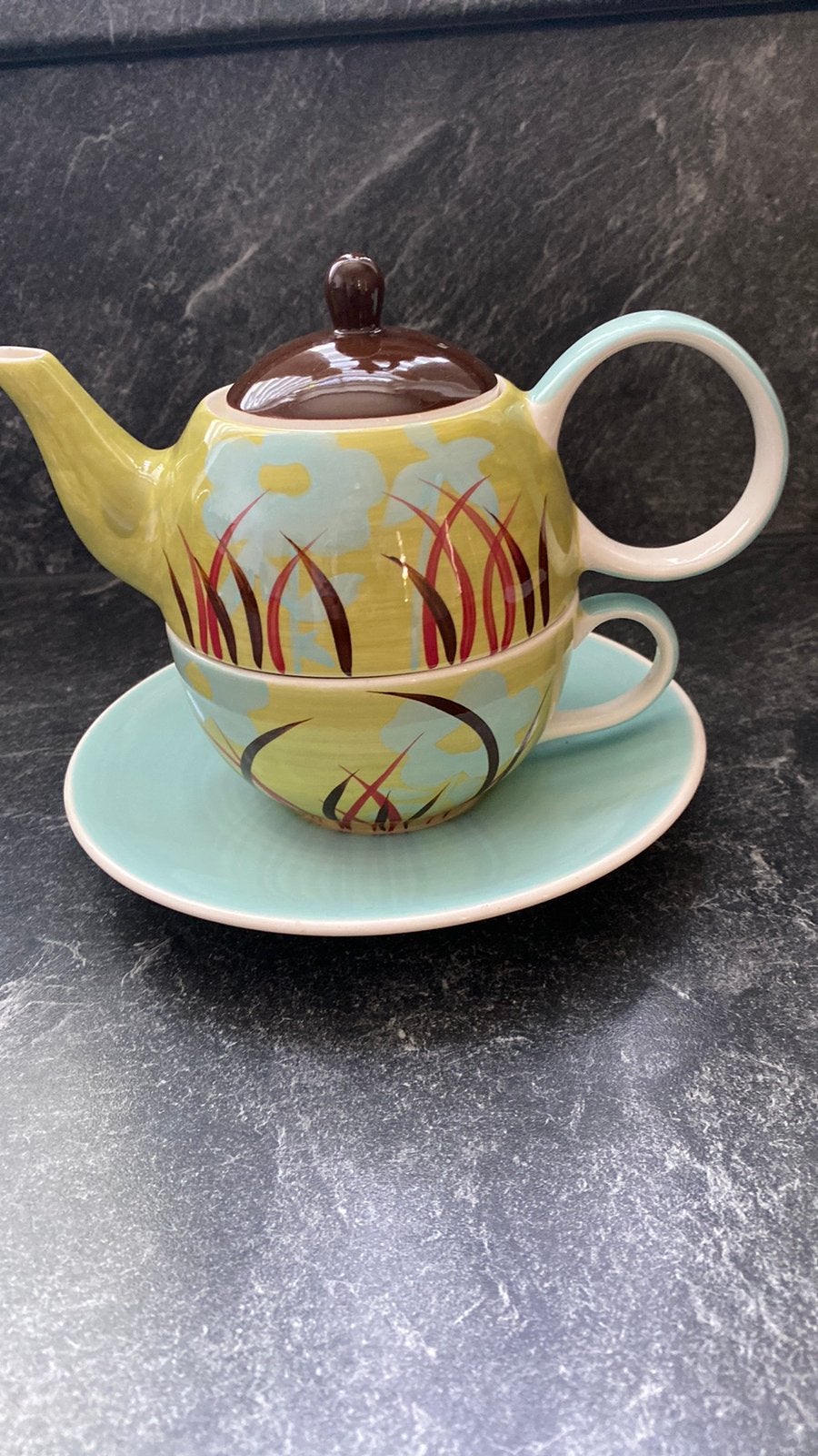 Cha Cult Tea for One, Huis en Inrichting, Keuken | Servies, Ophalen of Verzenden, Zo goed als nieuw, Steen, Kop(pen) en/of Schotel(s)