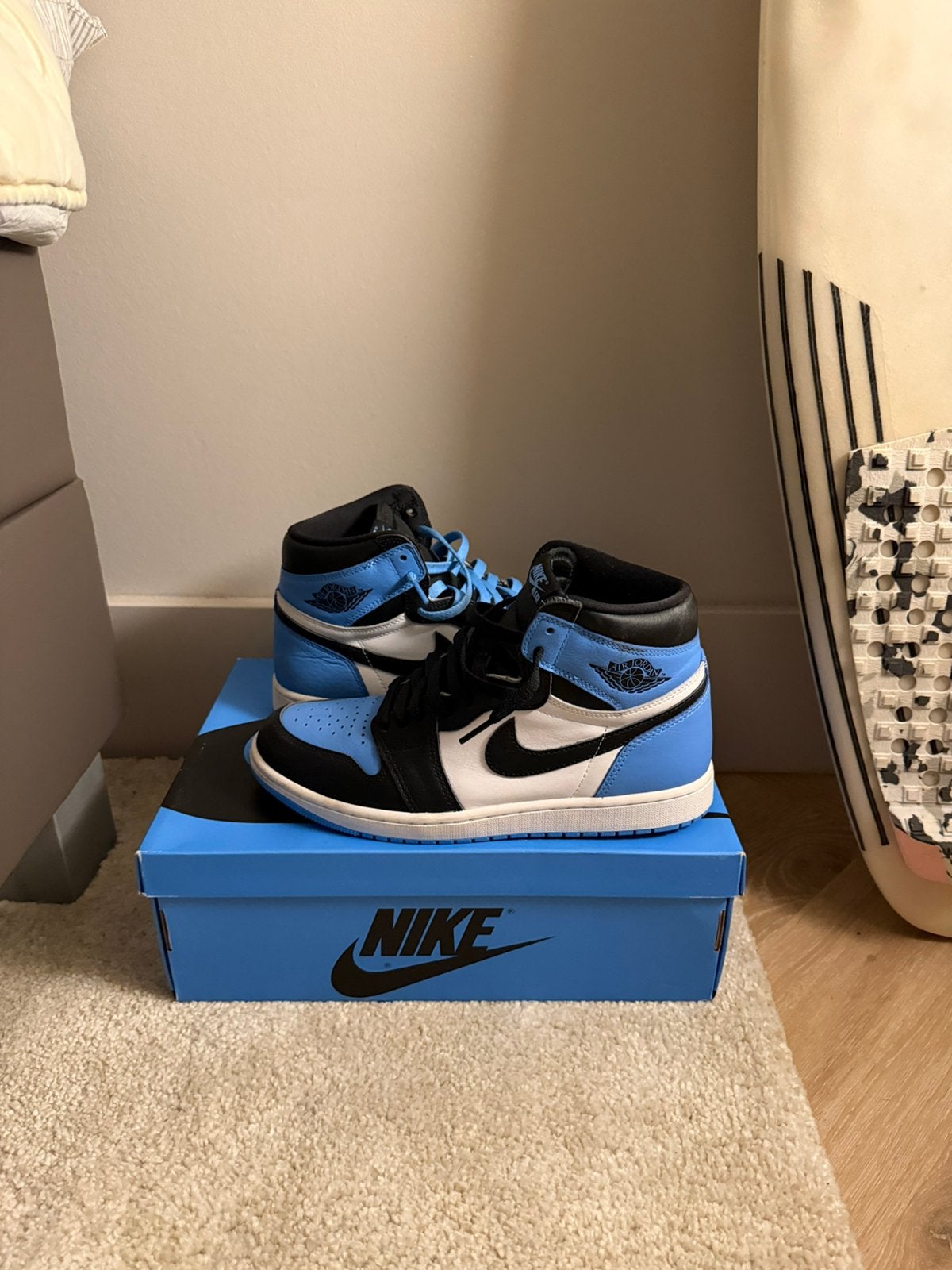 Jordan 1 unc toe, 43, Ophalen of Verzenden, Zo goed als nieuw, Blauw