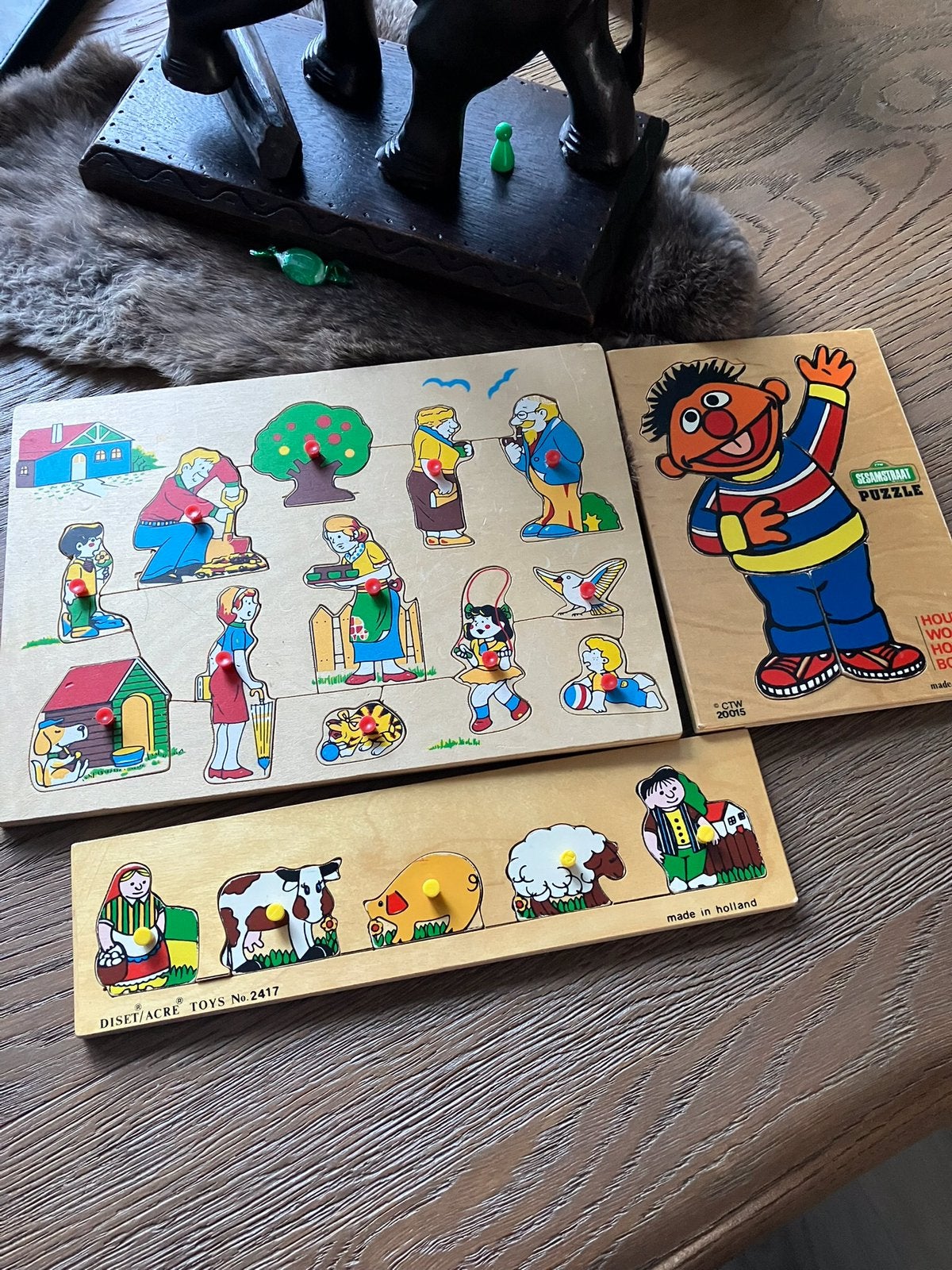 Houten puzzels, Ophalen of Verzenden, Minder dan 10 stukjes, Zo goed als nieuw, 6 maanden tot 2 jaar