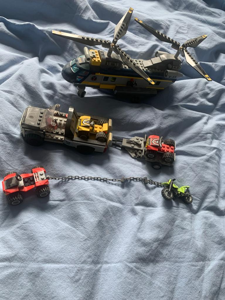 Lego voertuigen: Helikopter, 2 Quads en Crossmotor, Lego, Ophalen of Verzenden, Meerdere sets, Complete set