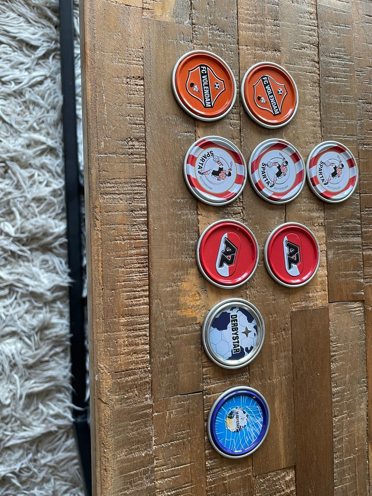 Voetbalmagneetjes: FC Volendam, Sparta, AZ, Derbystar, Verzamelen, Ophalen of Verzenden, Gebruikt, Overige binnenlandse clubs