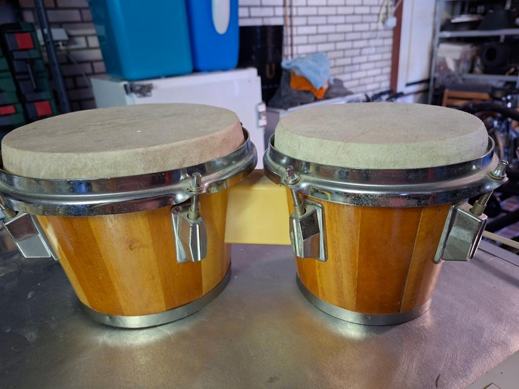 Houten Bongo Drums met Drumstokken, Muziek en Instrumenten, Drumstellen en Slagwerk, Gebruikt, Overige merken, Ophalen of Verzenden
