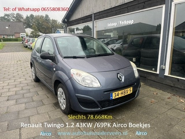 Renault Twingo 1.2 Authentique Airco Boekjes Slechts 78.668, Gebruikt, 4 cilinders, Blauw, Origineel Nederlands