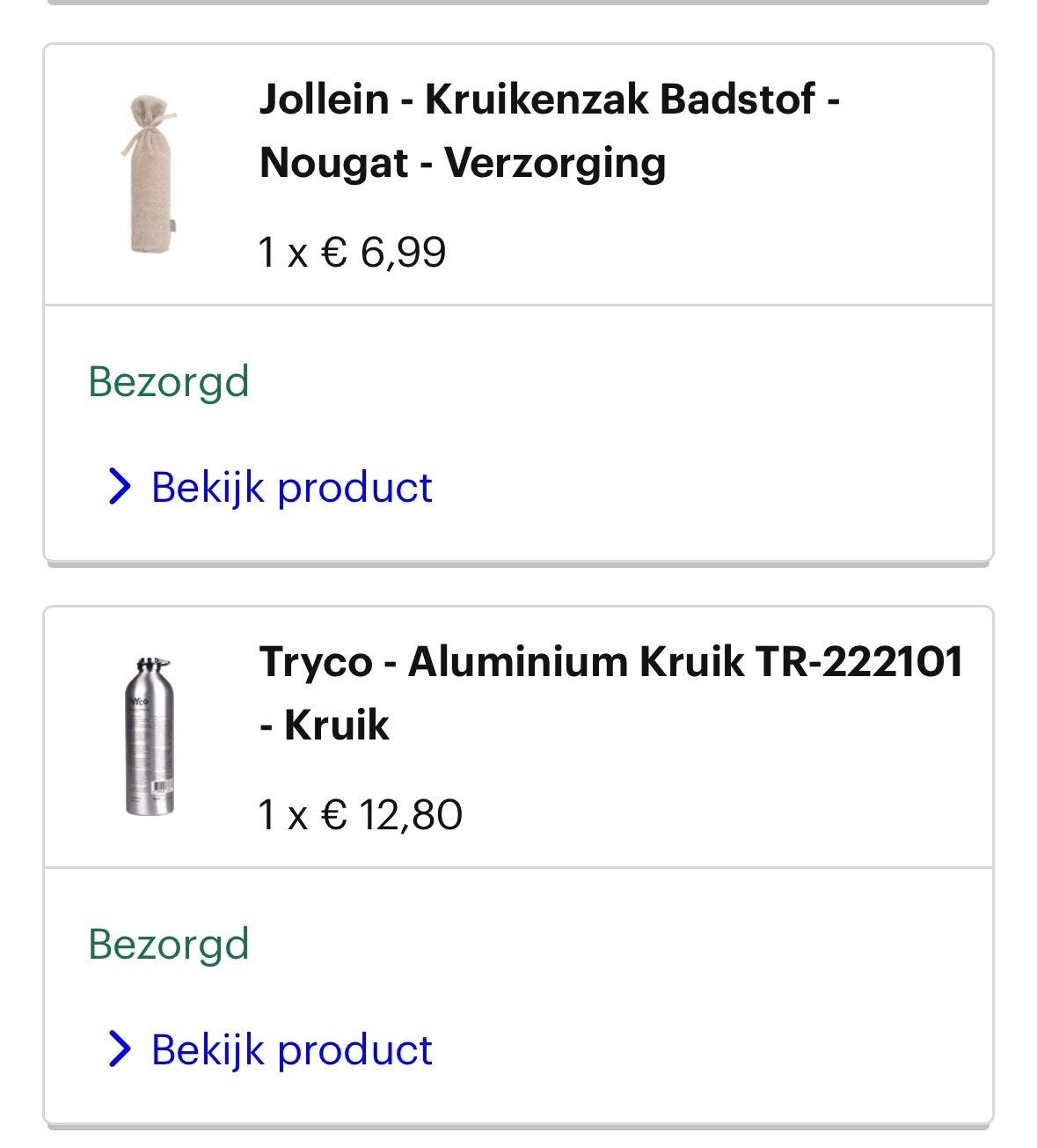 Jollein Kruikenzak Badstof Nougat & Tryco Aluminium Kruik, Ophalen, Zo goed als nieuw