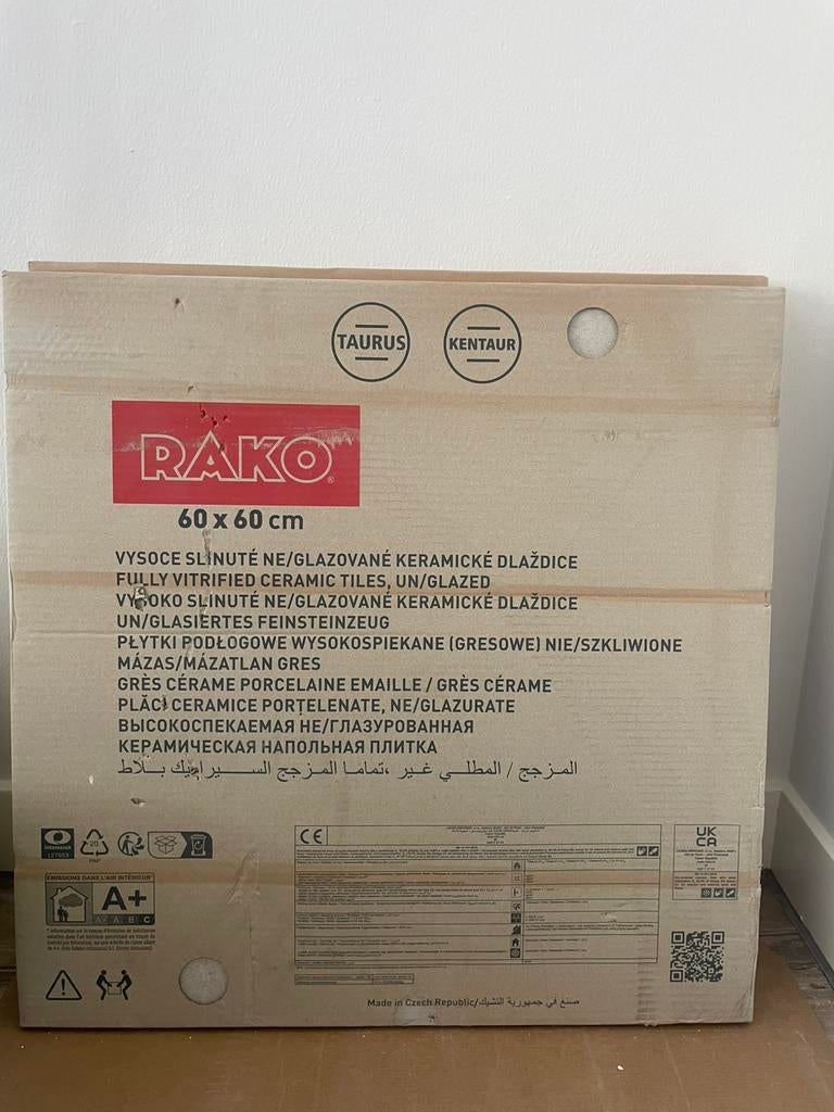 2 pakken Rako Betonico 60x60 light beige tegels, Ophalen, 40 tot 60 cm, 40 tot 60 cm, Keramiek