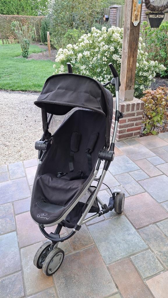 Opvouwbare buggy met regenhoes zwart, Ophalen of Verzenden, Gebruikt, Quinny