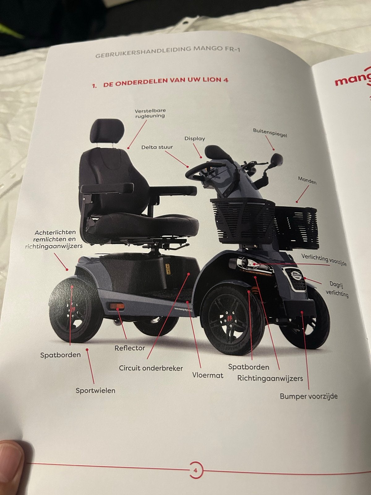 Scootmobiel freerider mango lion 4, Ophalen, Zo goed als nieuw, 16 km/u of meer, Mango