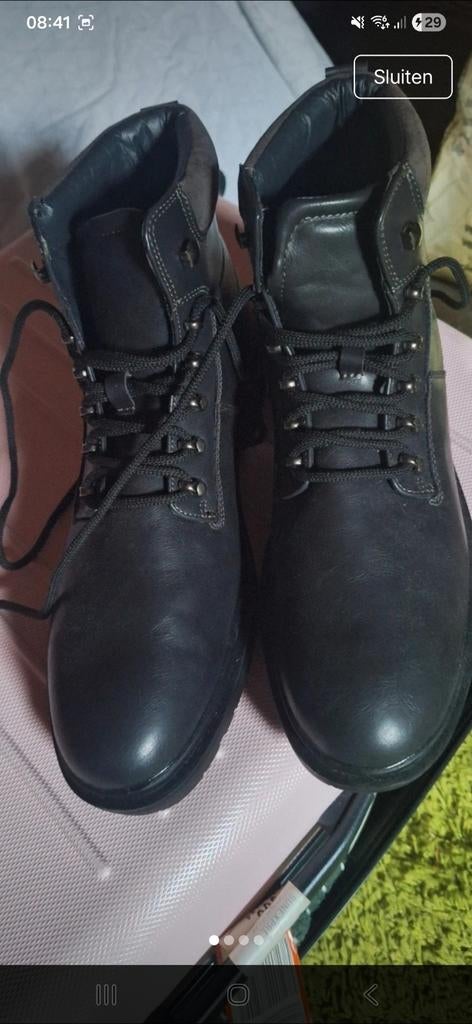 Zwarte veterboots heren maat 44, Kleding | Heren, Schoenen, Ophalen of Verzenden