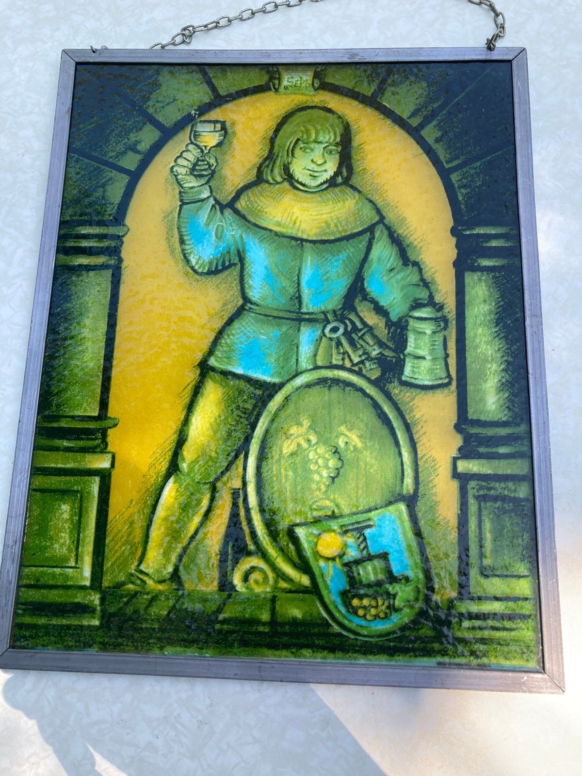 Raamhanger glas lood druivenpers wijn druiven, Ophalen