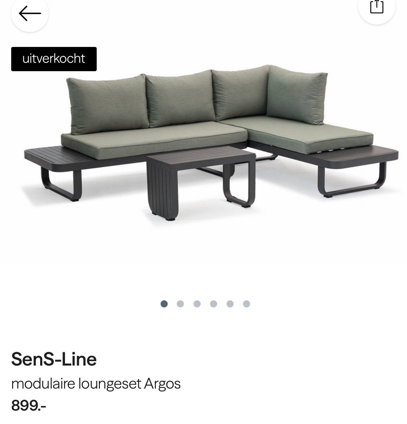 SenS-Line modulaire loungeset Argos met kussens, Ophalen, 4 zitplaatsen, Aluminium, Zo goed als nieuw