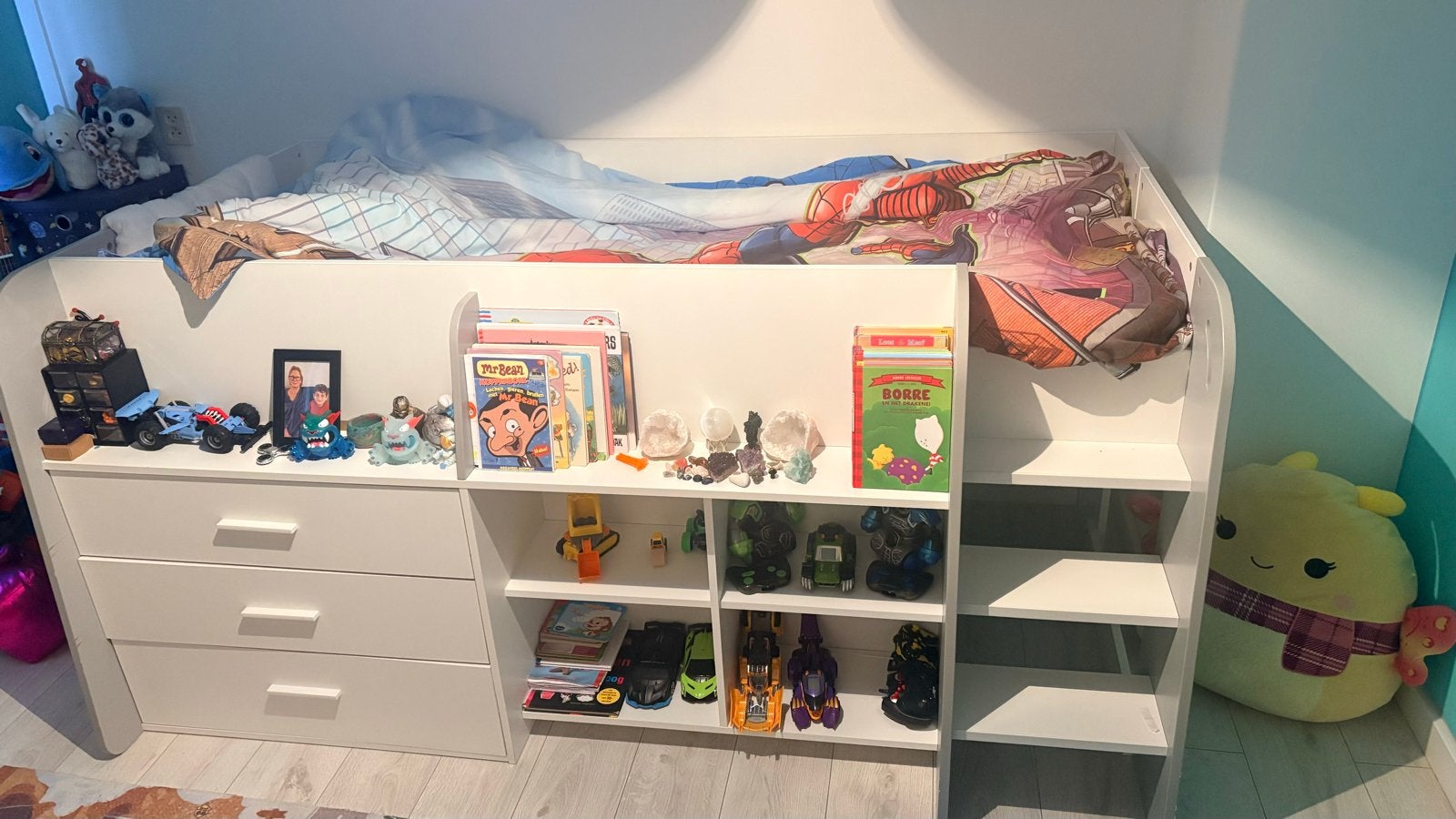 Halfhoogslaper Demeyere met matras en opbergruimte, Ophalen, Gebruikt, Eenpersoons, Minder dan 160 cm