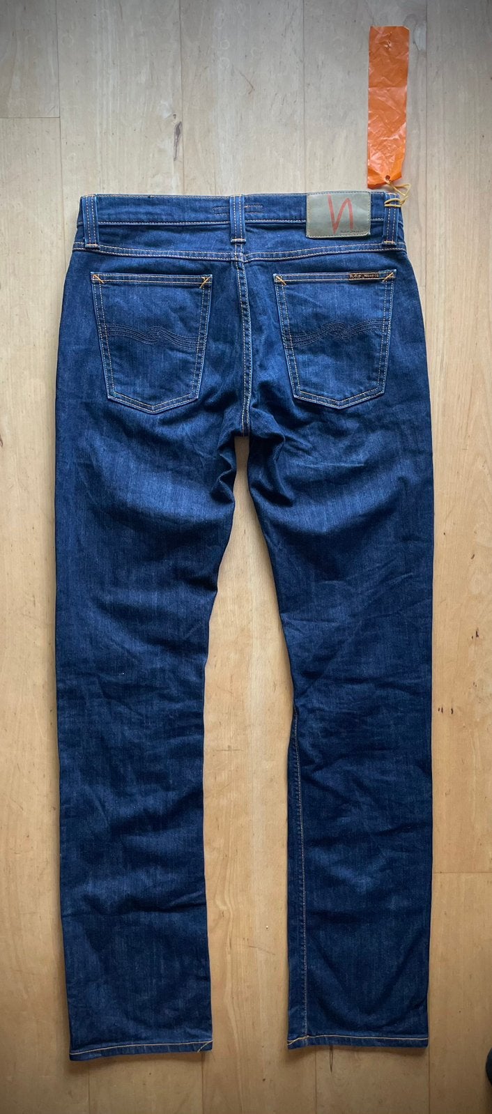 Nudie Jeans Slim Fit Bio / Organic jeans W29 L34 blauw, Ophalen of Verzenden, Zo goed als nieuw, Blauw, W32 (confectie 46) of kleiner