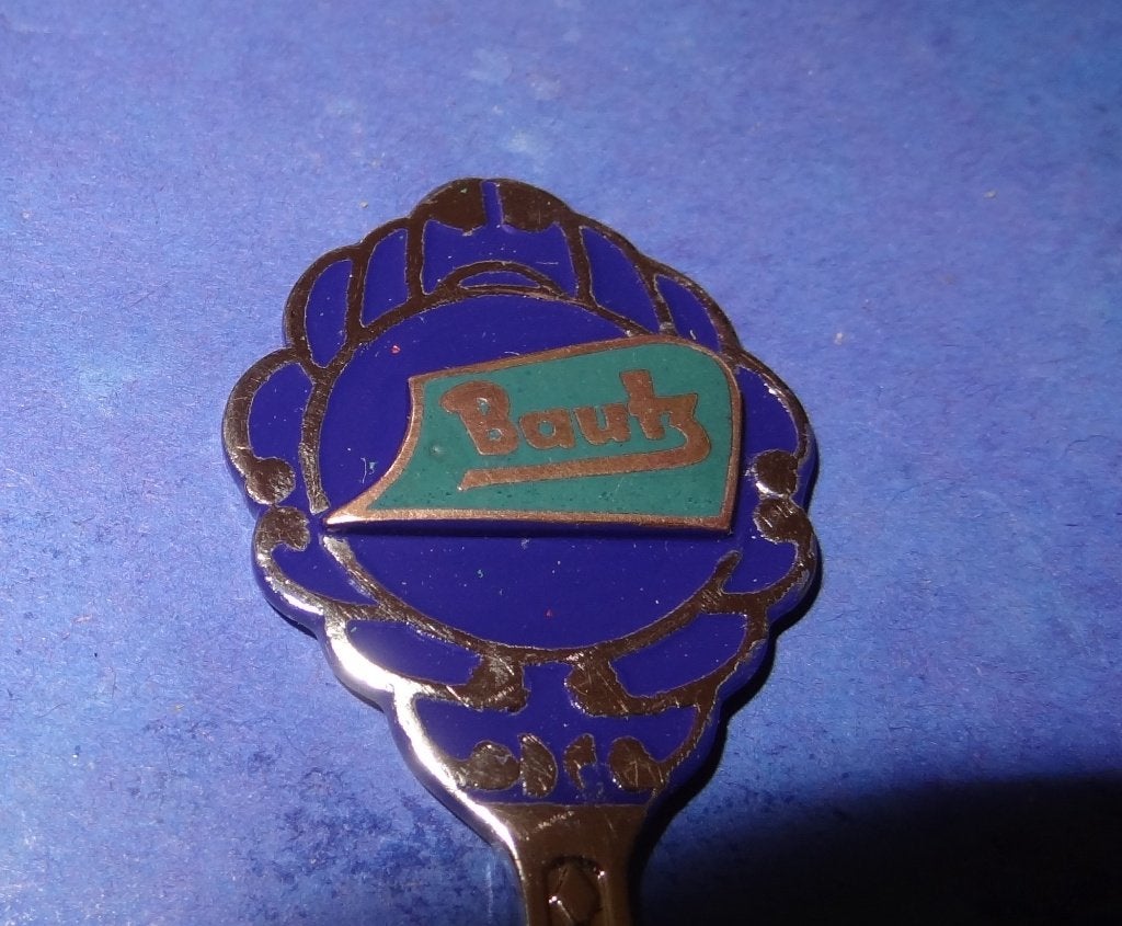 Bautz Tractor Koffie Thee Lepel met Email logo, Verzenden, Gebruikt, Auto's