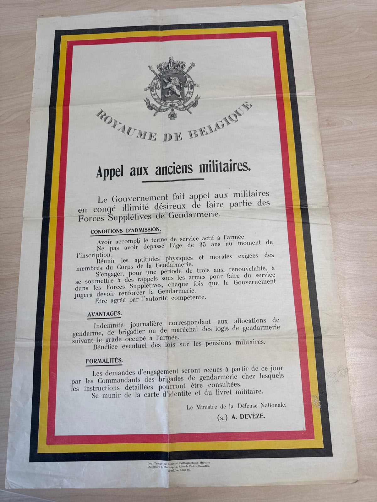 Oproep aan oud-militairen - Koninkrijk België, Verzamelen, Militaria | Algemeen, Ophalen of Verzenden, Marechaussee, Overige gebieden