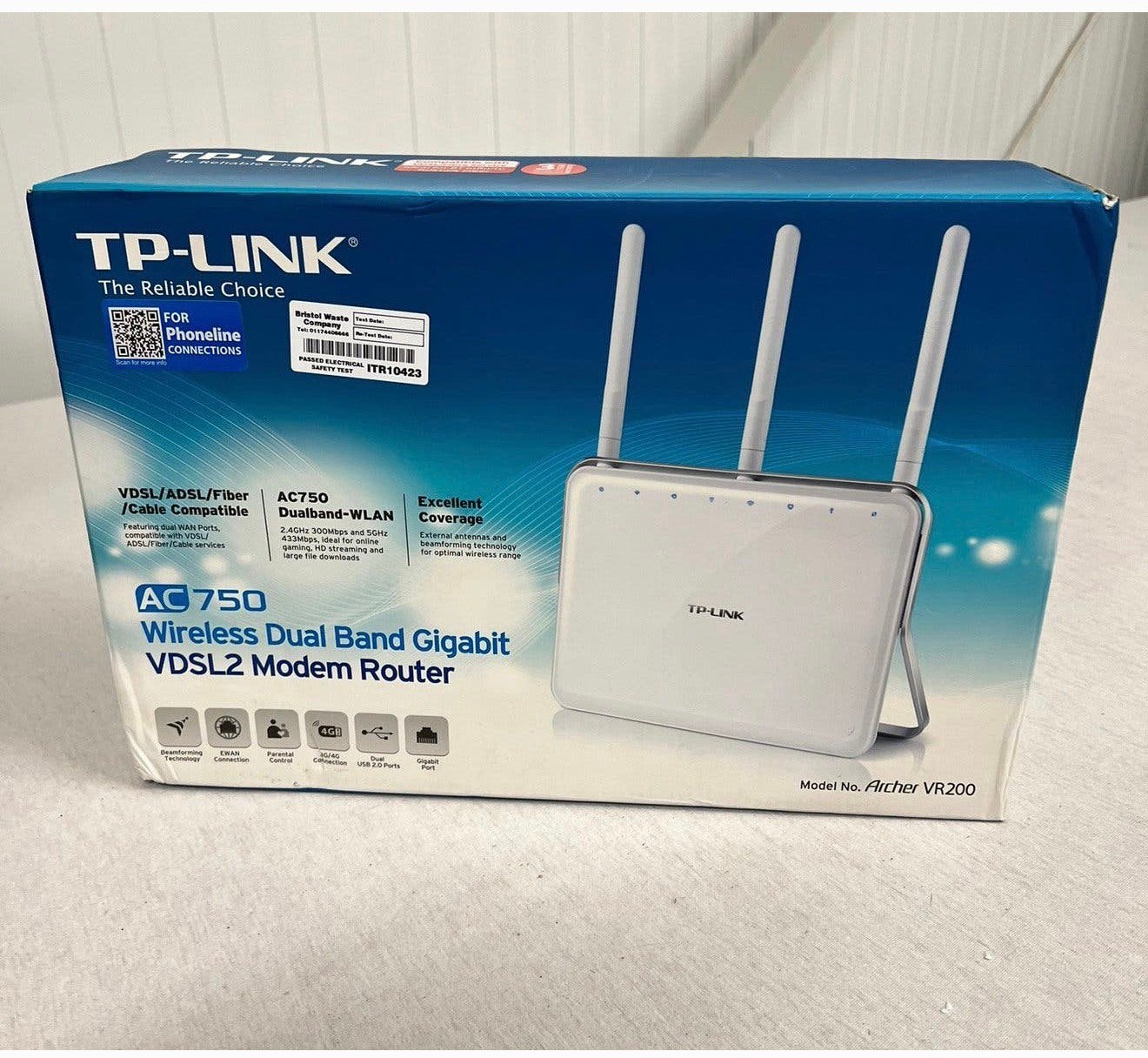 TP-LINK Archer VR200 AC750 modem router VDSL vdsl2 usb poort, Computers en Software, Router met modem, P, P, P