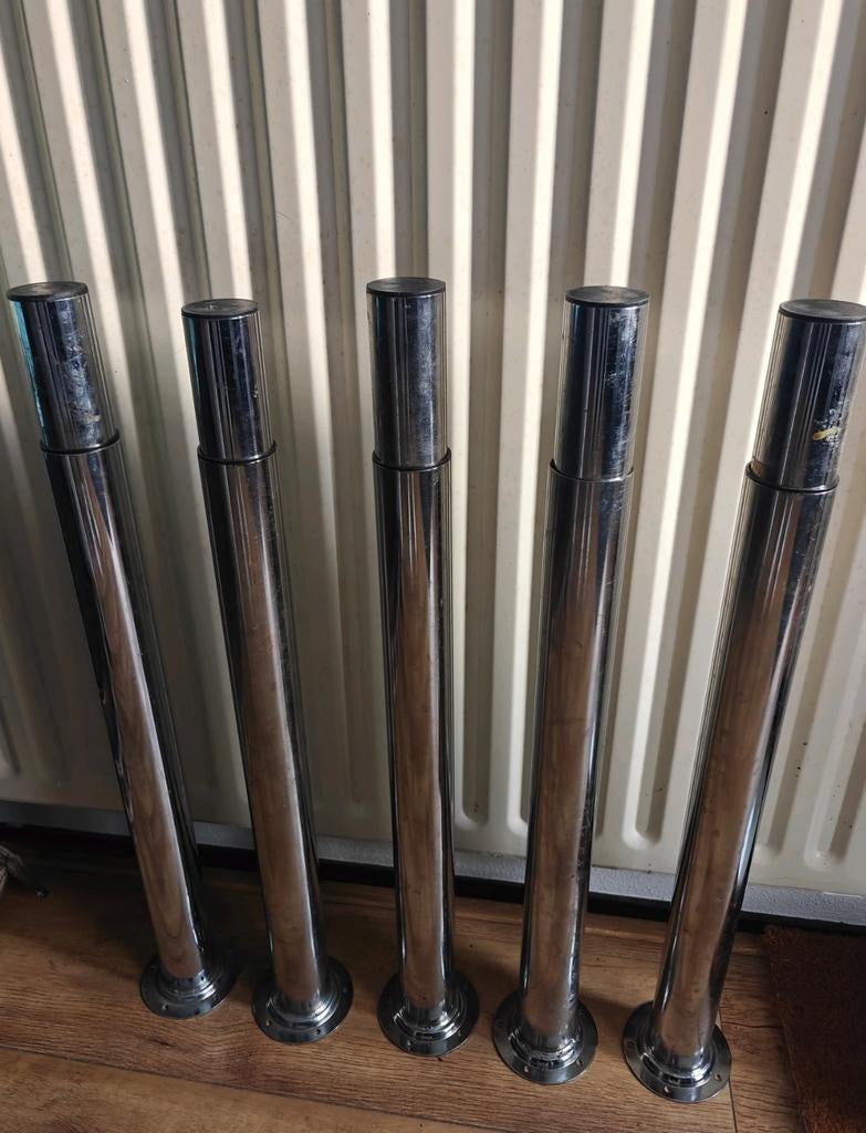5x IKEA Byske/Olov verstelbare tafelpoten chroom, Huis en Inrichting, Ophalen, Tafelpoot, Gebruikt, 50 tot 100 cm