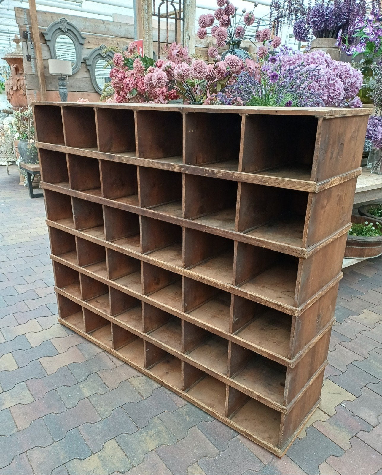 Brocante industriële vakkenkast - werkplaatskast, Ophalen