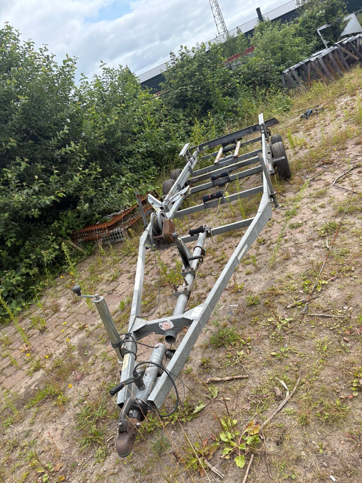 Goeie gegalvaniseerde trailer van 7 meter zonder kenteken, Watersport en Boten, Boottrailers, Ophalen, Gebruikt, 1500 tot 3000 kg
