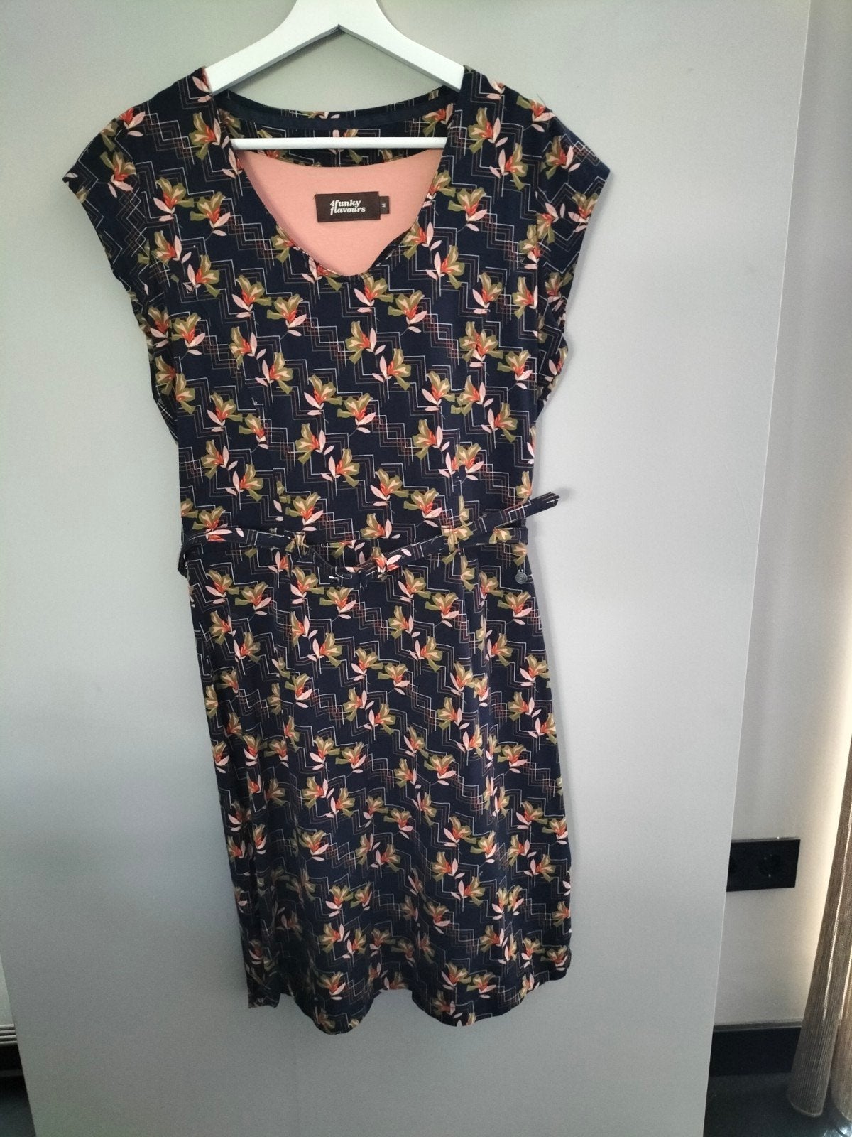 Leuke 4 funky flavours jurk met print, Maat 38/40 (M), Blauw, 4 funky flavours, Ophalen of Verzenden
