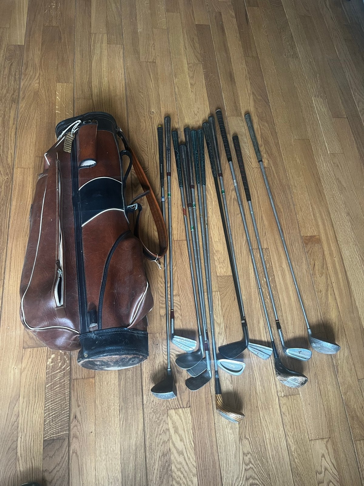 Vintage Golfset met Leren Tas - Dunlop Arnold Palmer, Ophalen of Verzenden, Gebruikt, Set, Overige merken