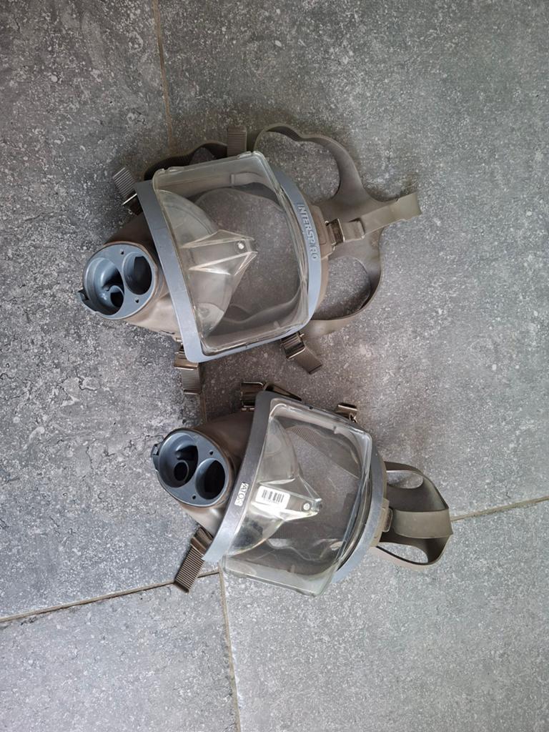 2x interspiro volgelaatsmasker ffm, Watersport en Boten, Duiken, Ophalen of Verzenden, Gebruikt, Duikbril of Snorkel