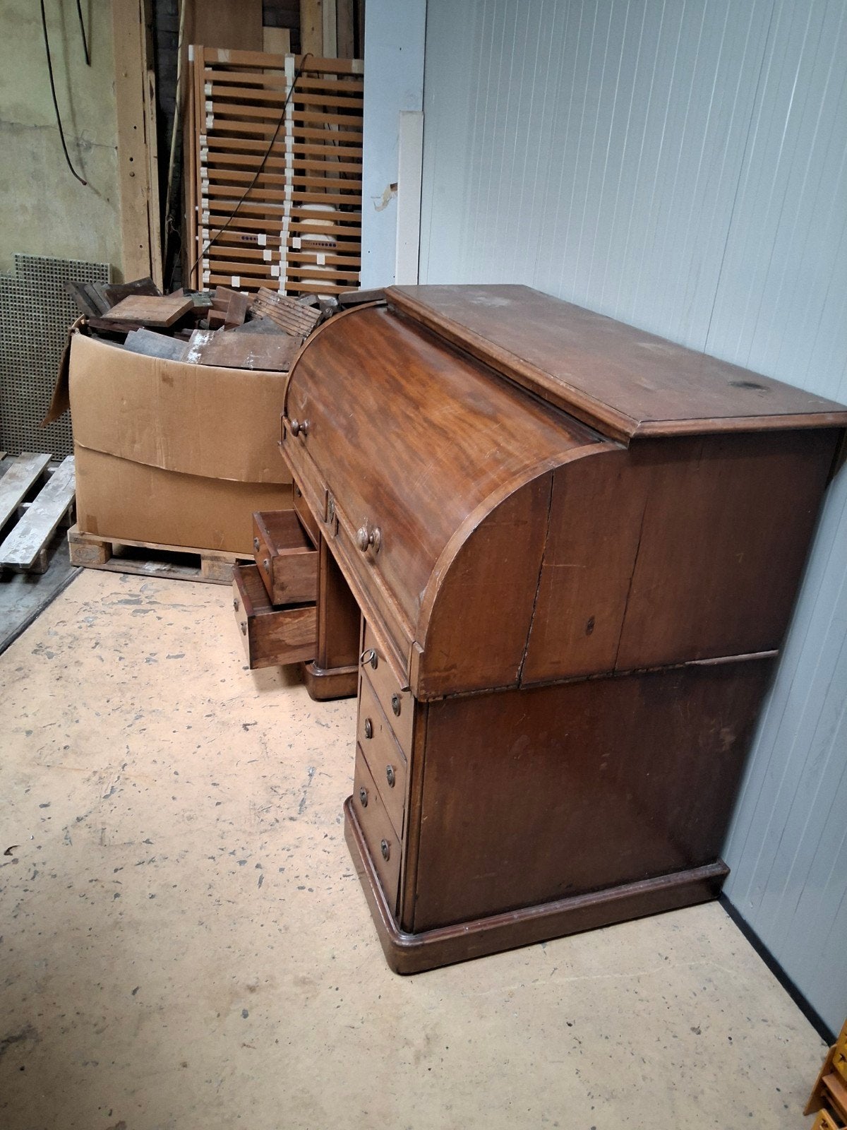 antiek cylinder bureau, Ophalen of Verzenden, Minder dan 50 cm