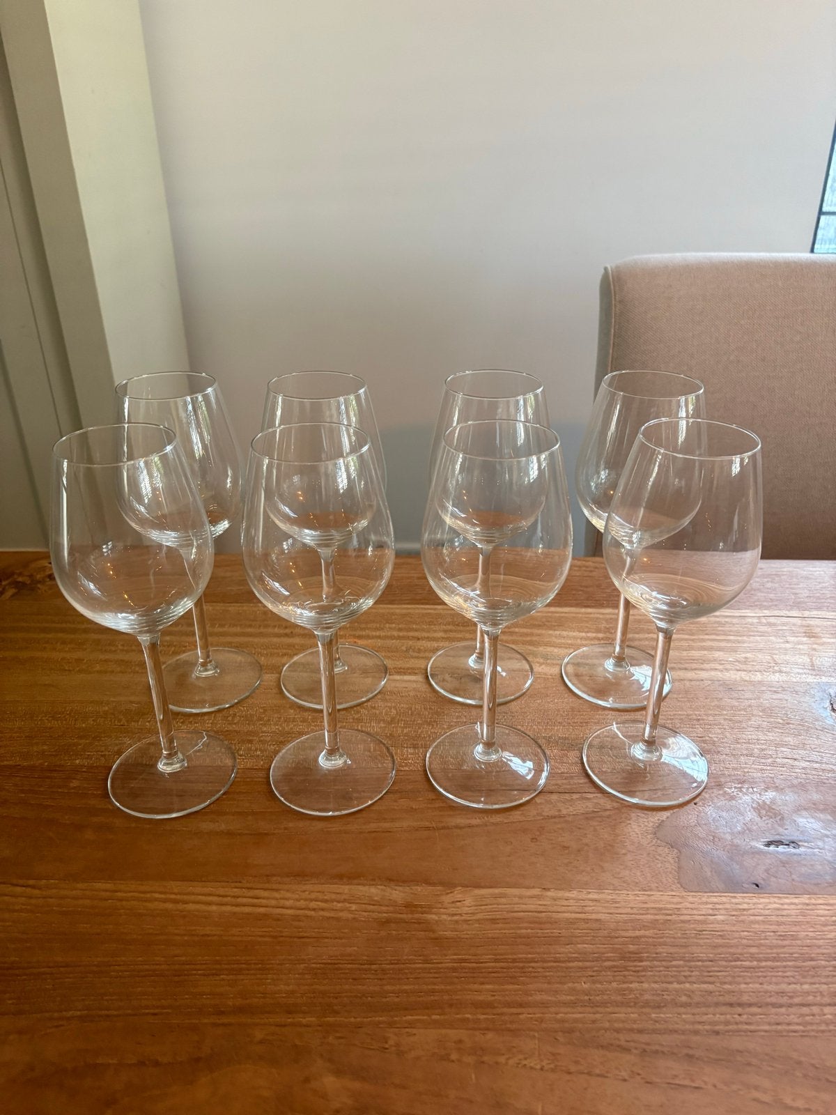 Set van 8 kristallen wijnglazen - Zo goed als nieuw, Huis en Inrichting, Ophalen of Verzenden, Zo goed als nieuw, Overige merken