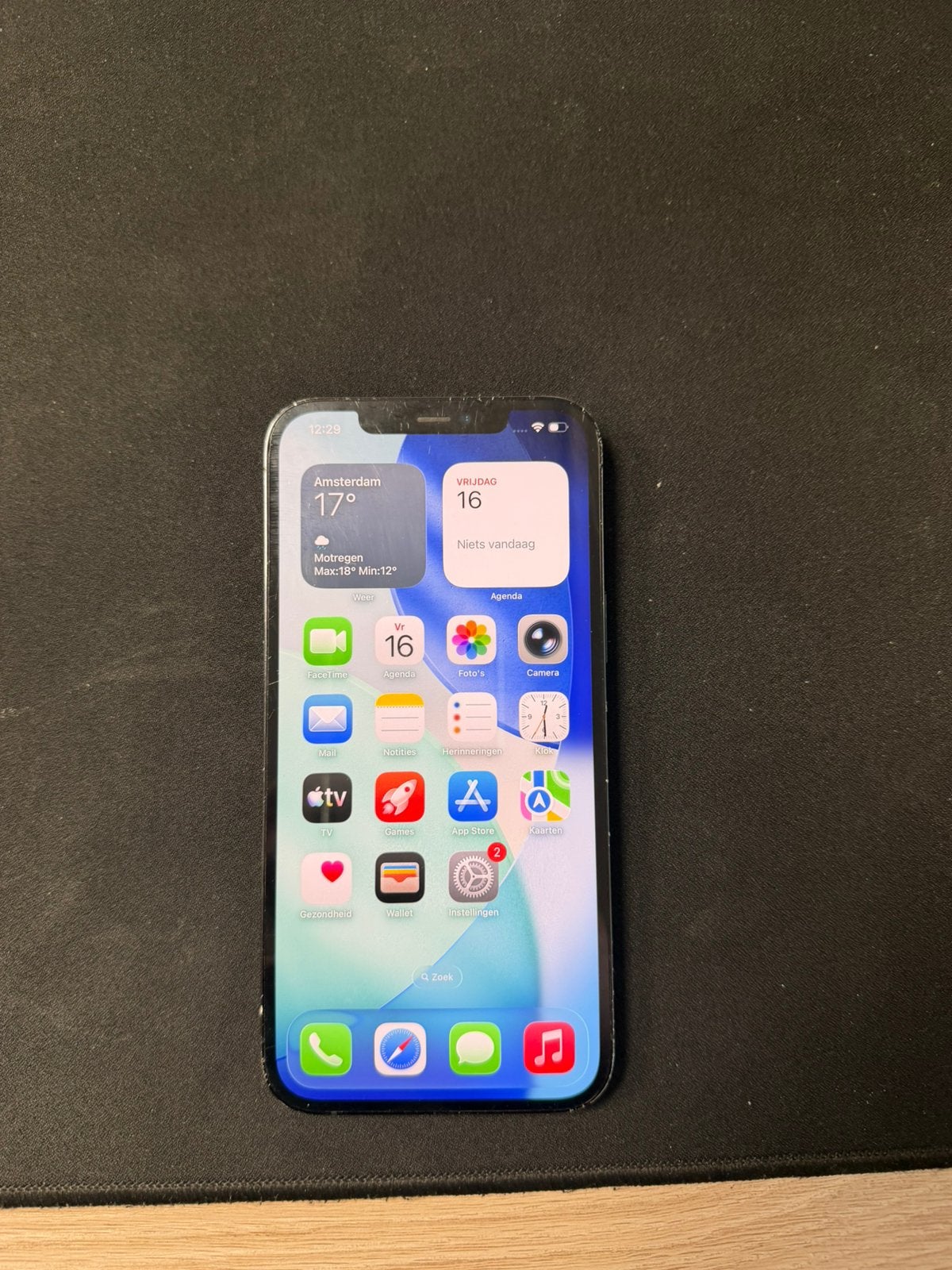 iPhone 12 Pro Max 128 GB – werkt goed, met schade, Blauw, 71 %, Zonder simlock, Zonder abonnement