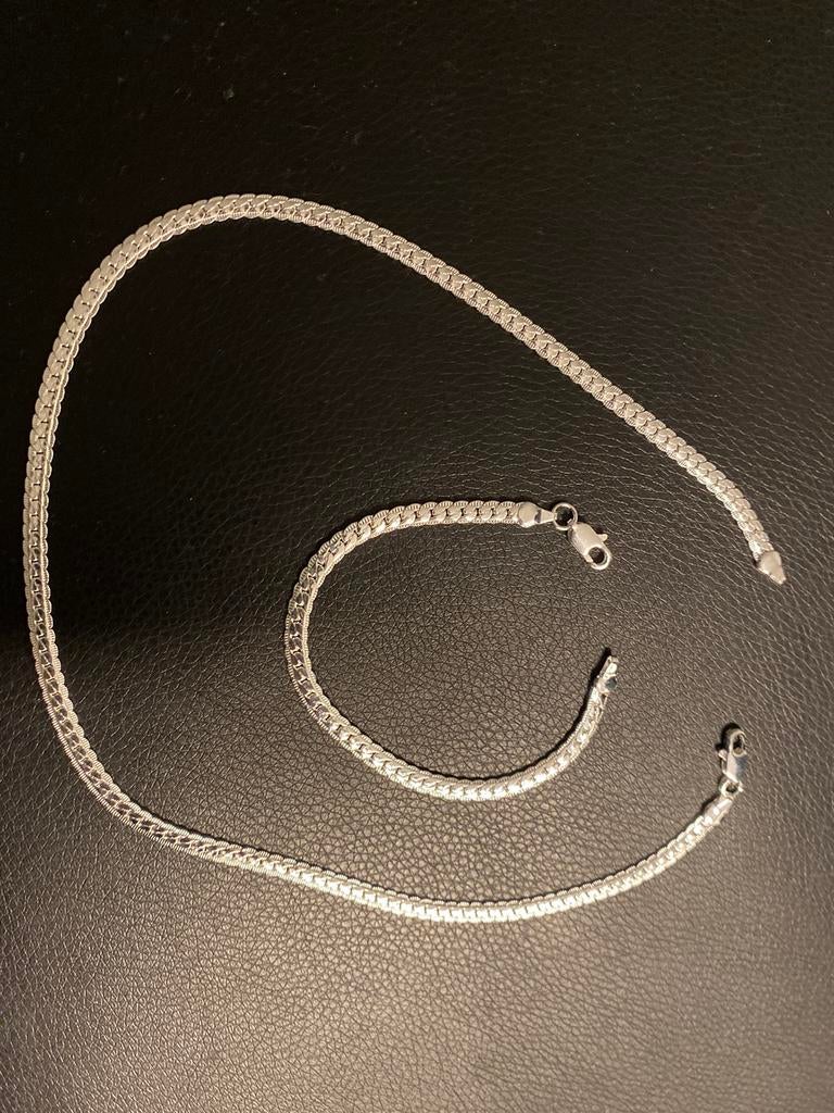 Zilver ketting en armband, nieuw, Ophalen of Verzenden, Nieuw, Zilver, Zilver