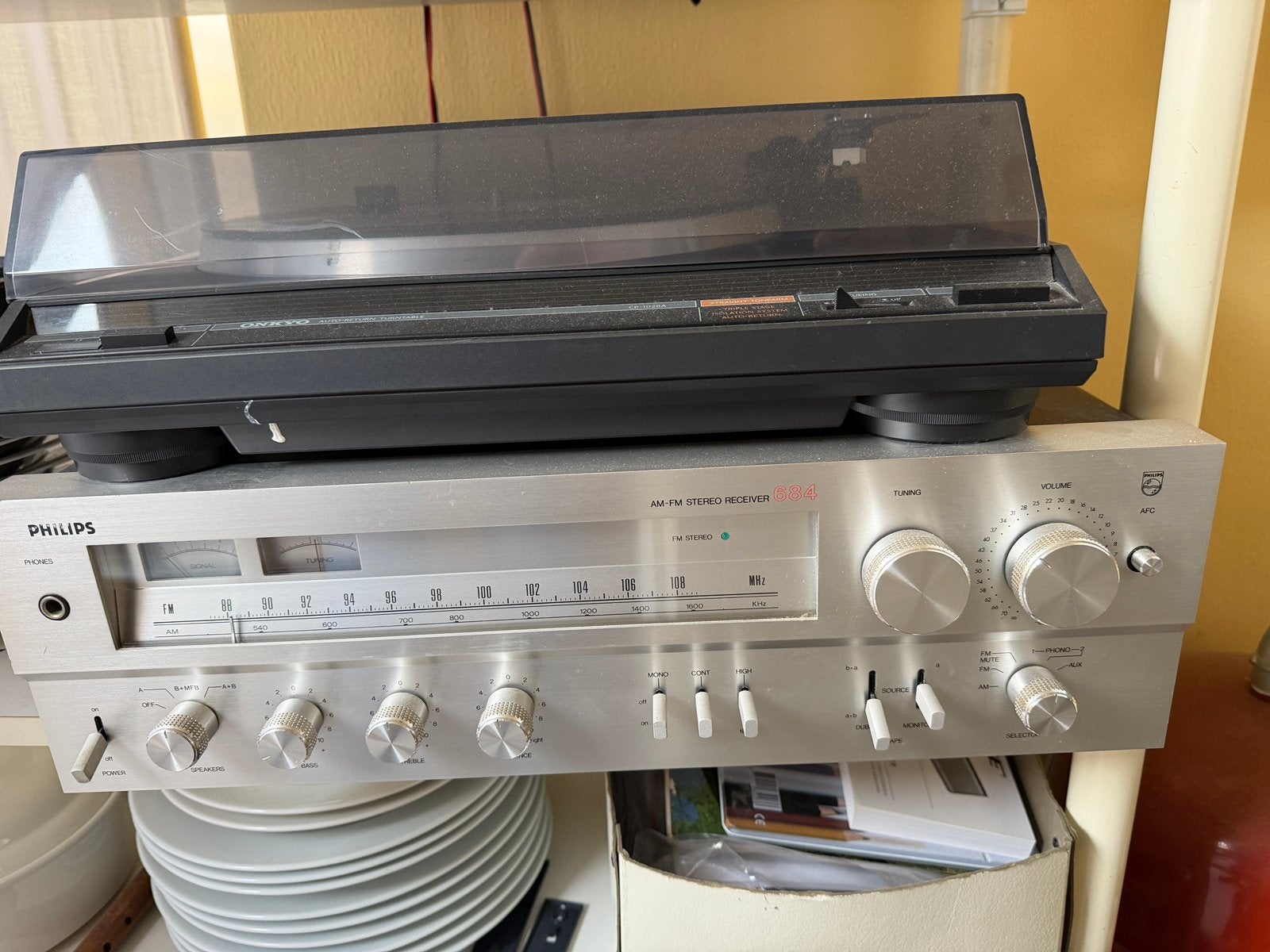 Tuner, onkyo platenspeler en kef boxen, Ophalen, Gebruikt, Tuner of Radio, Overige merken
