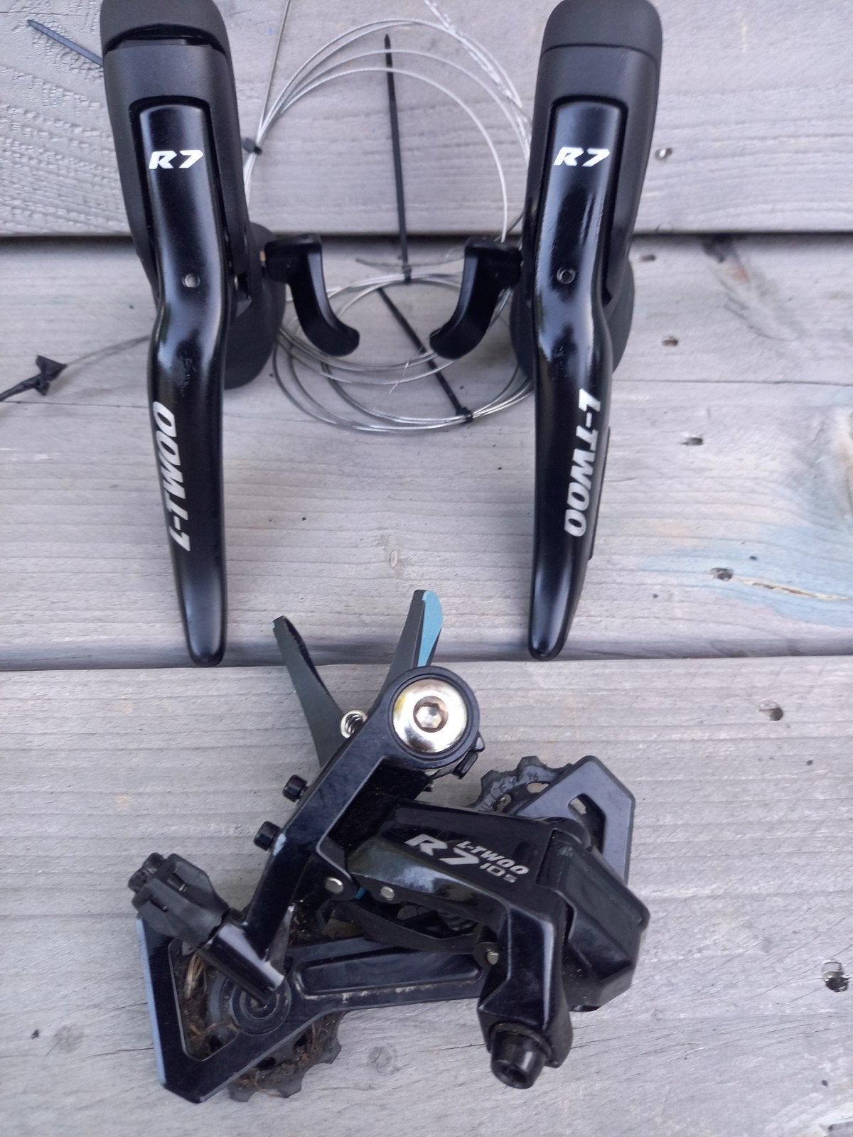 L-Twoo R7 10s Shifters en Achterderailleur voor Schijfremmen, Fietsen en Brommers, Fietsonderdelen, Gebruikt, Overige materialen