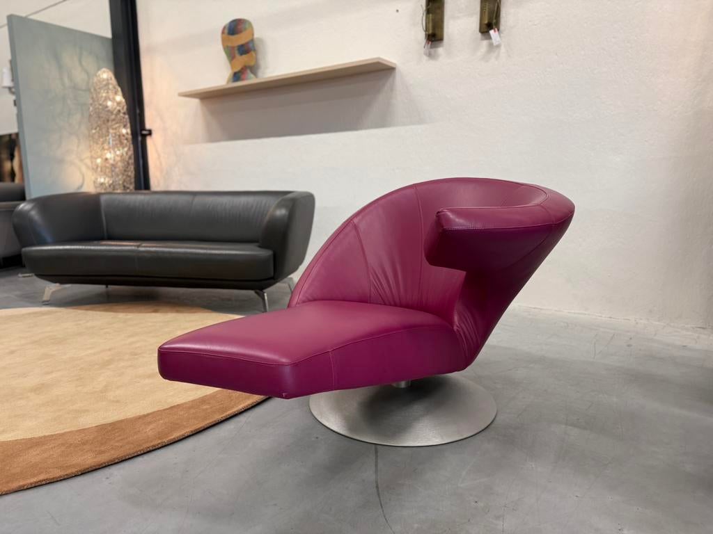 Als nieuw Leolux Parabolica draaifauteuil Roze leer Stoel, Leolux, Ophalen of Verzenden, Zo goed als nieuw, Harvink Jori Rolf Benz Design on Stock Eyye Montis Gelderland