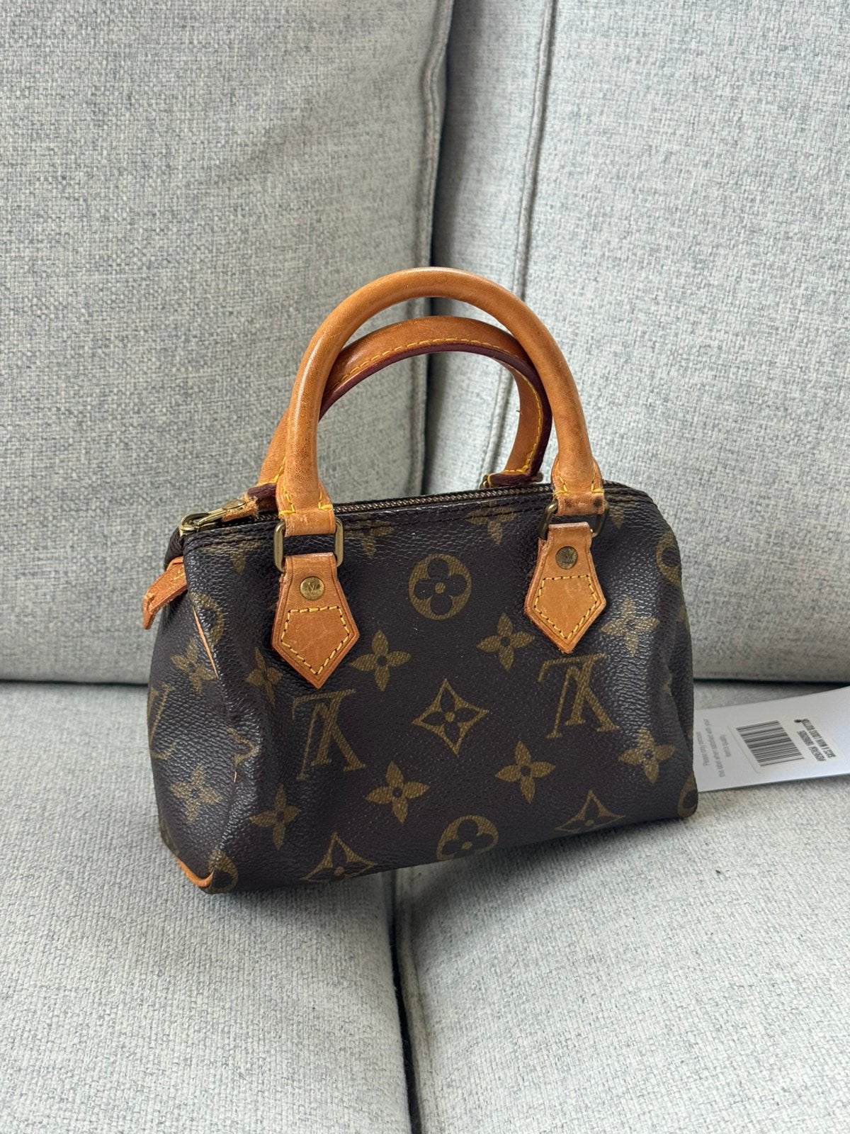 Louis Vuitton nano speedy, Verzenden, Zo goed als nieuw, Bruin, Handtas