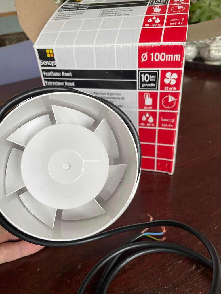 Sencys Ventilator Rond Ø100mm - Nieuw in doos, Ophalen of Verzenden, Nieuw, Ventilator en Afzuiger