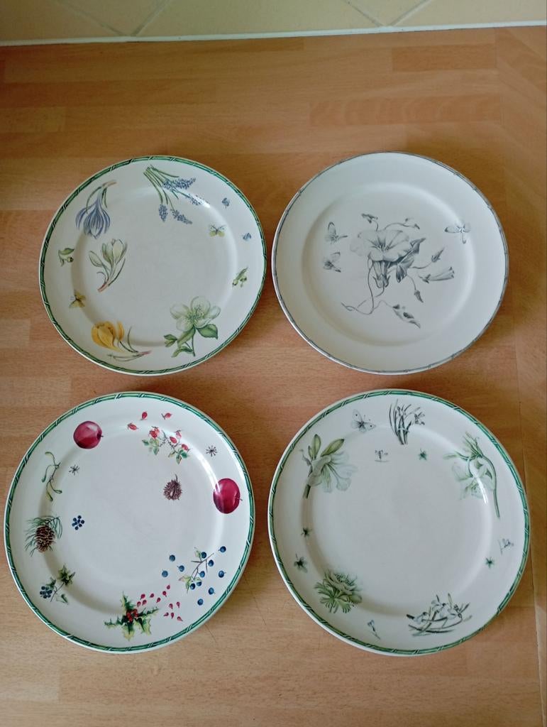 4 verschillende gebaksbordjes Janneke Brinkman, Ophalen of Verzenden