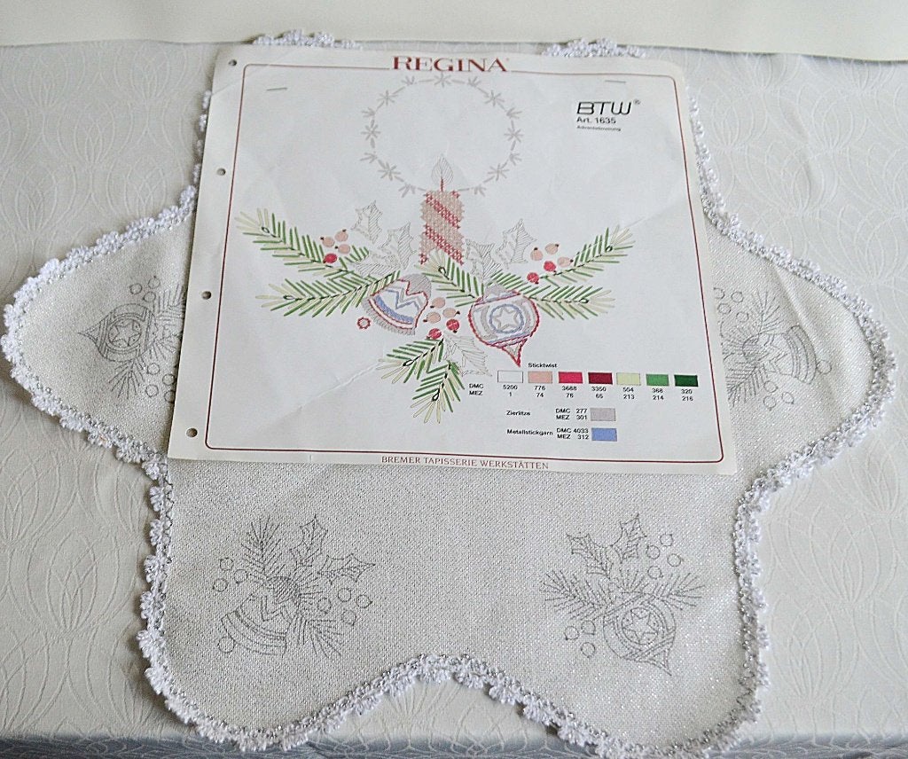 Vintage BTW Regina Luxe Kerstkleedje Borduren Adventsstimmun, Ophalen of Verzenden, Nieuw, Handborduren, Overige typen