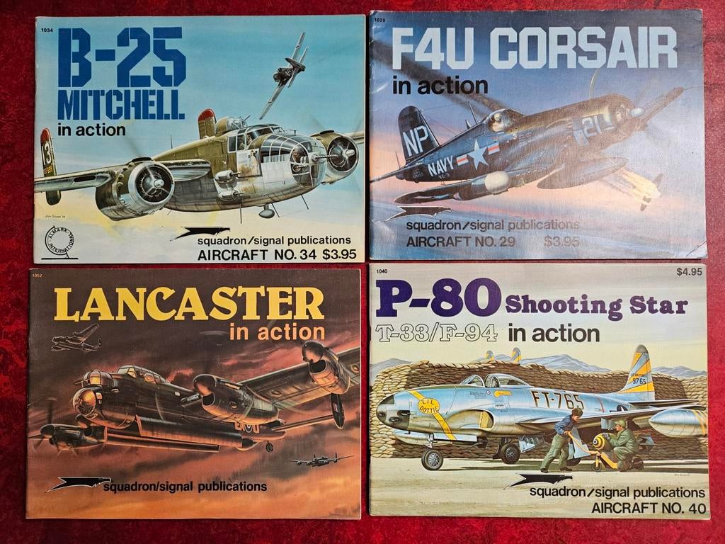 B-25, Lancaster, Shooting Star en F4U Corsair In Action, Ophalen of Verzenden, Schaalmodel
