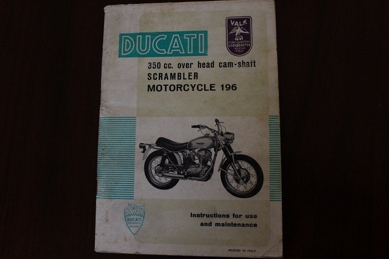 Ducati 350cc Scrambler 1968 motorcycle instruction manual, Motoren, Ophalen of Verzenden, Ducati