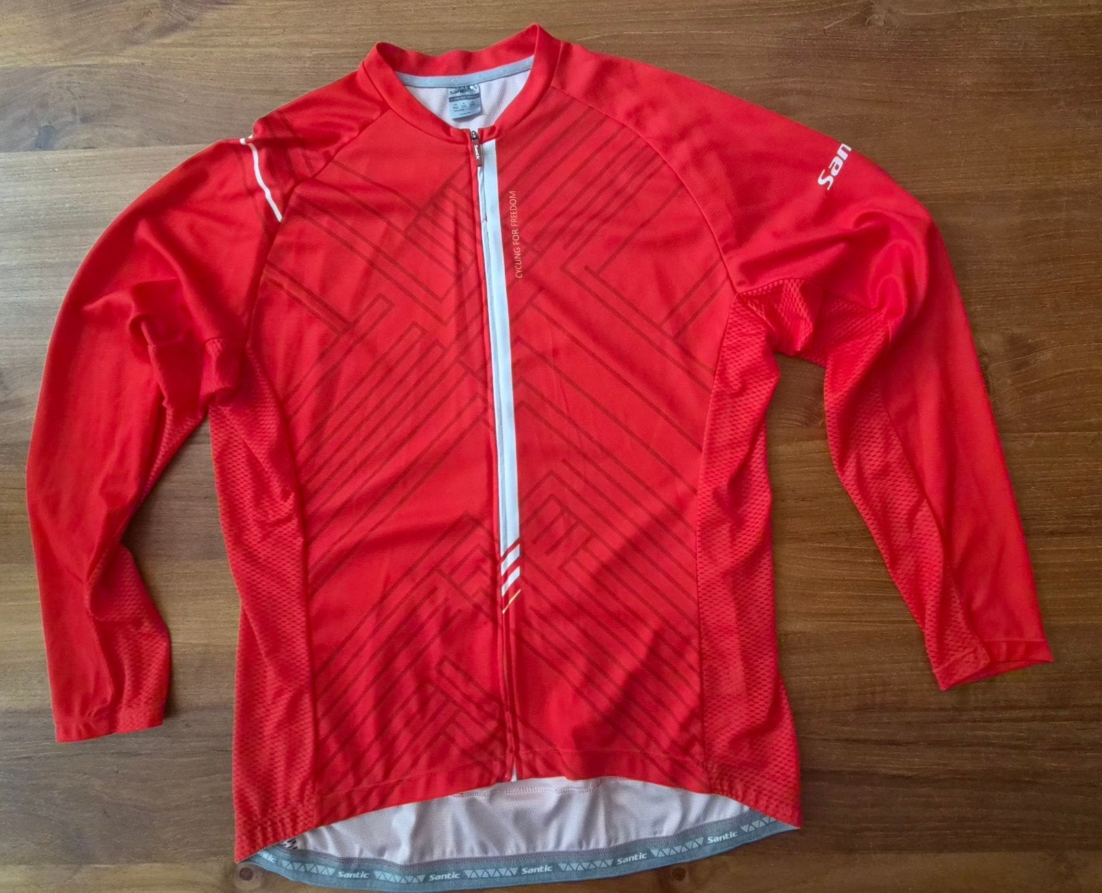 Santic Fiets Shirt Rood 3XL - Zo goed als nieuw, Santic, Overige maten, Zo goed als nieuw, Bovenkleding