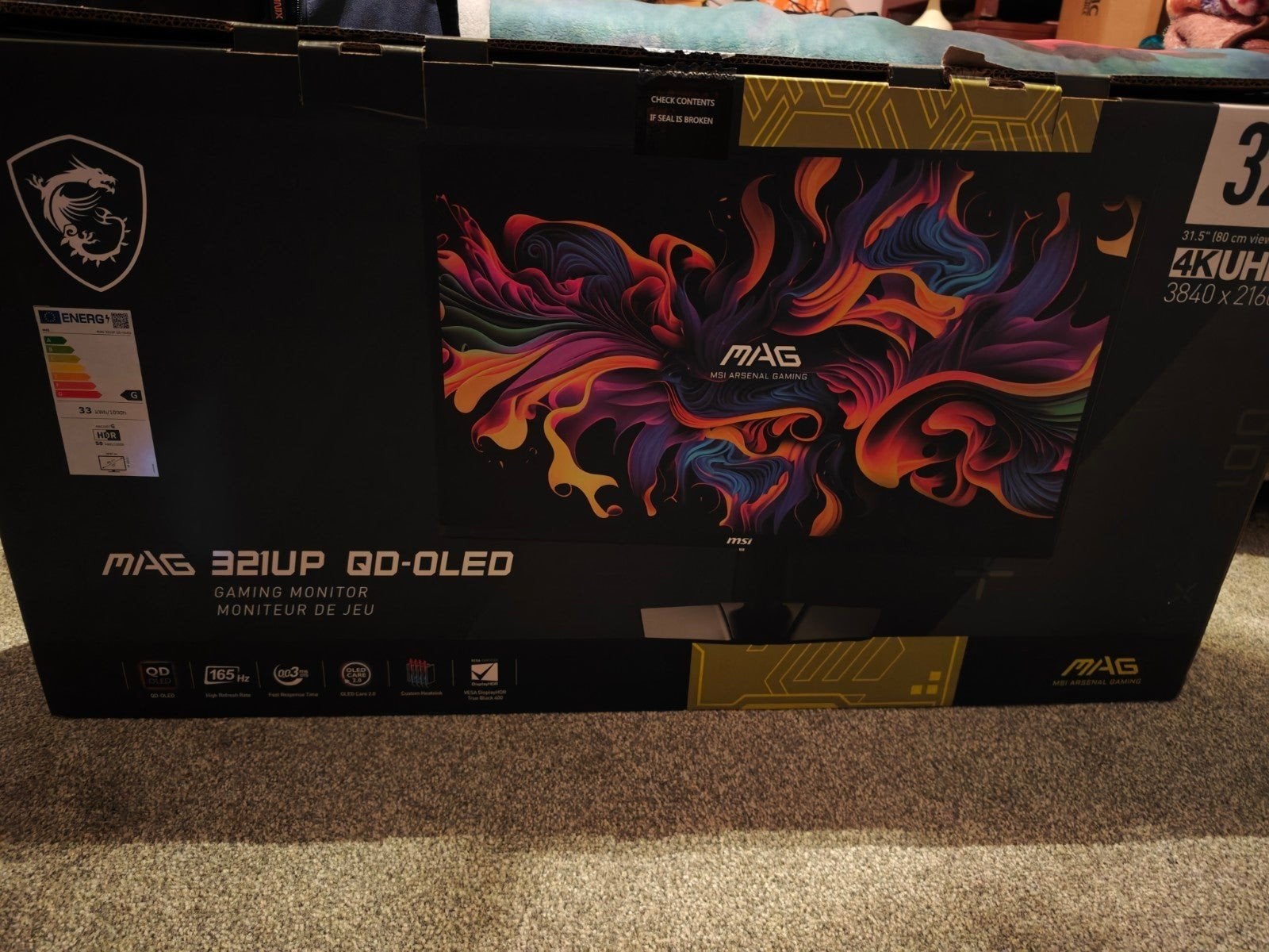 msi mag 32IUP QD-OLED 4k 32inch qd oled, Ophalen of Verzenden, Zo goed als nieuw, GDDR6, PCI-Express 4