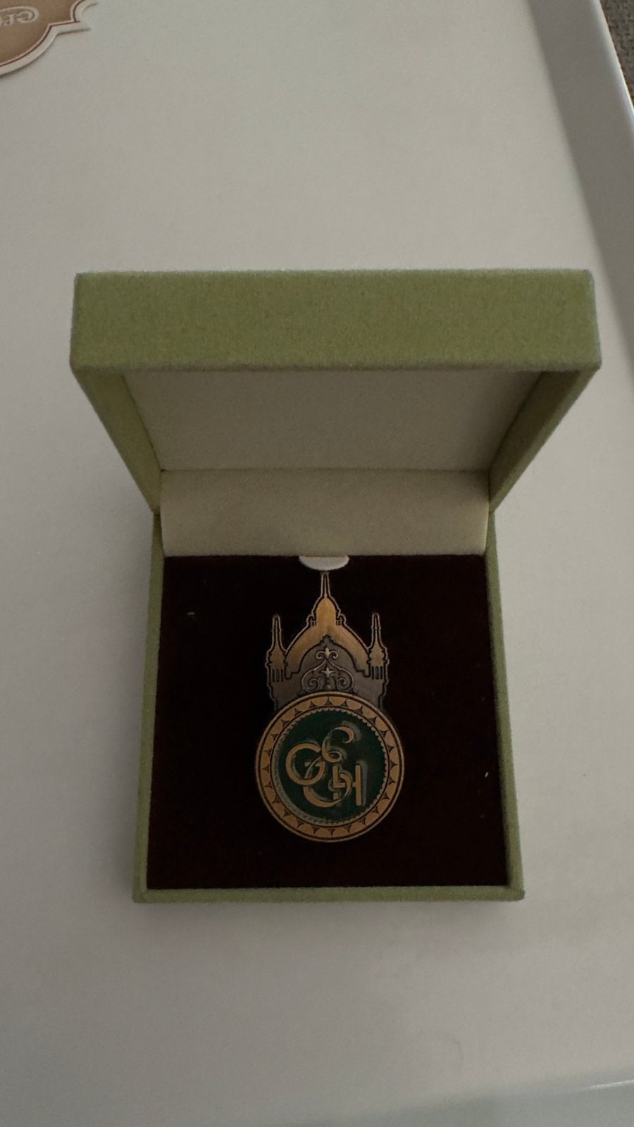 Efteling Grand Hotel Pin (EGH) in luxe doos, Ophalen of Verzenden, Zo goed als nieuw, Button of Speldje